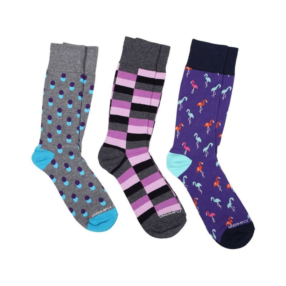 Unsimply Stitched 3-Pack Men's Crew Socks, Multicolor
